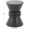 18" Black Wood Handmade Carved Hourglass Accent Table with 3D Ring Center